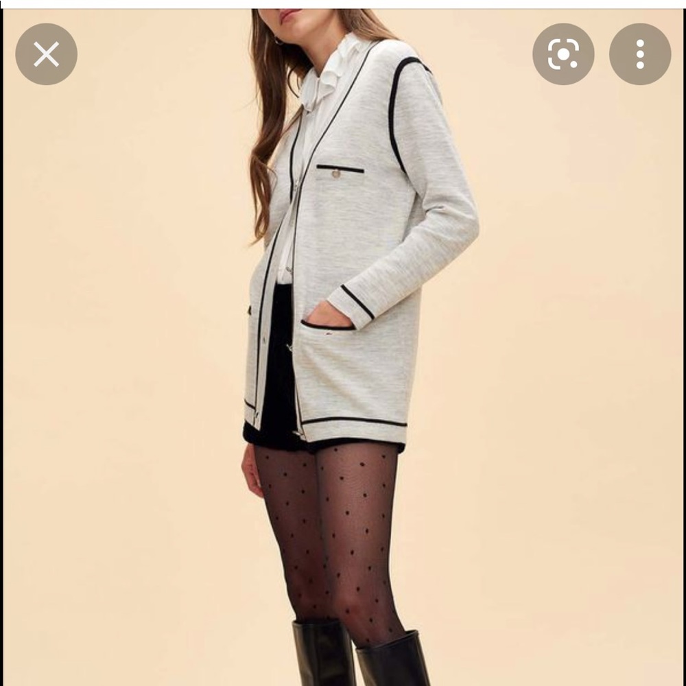 claudie pierlot strip v neck cardigan 01